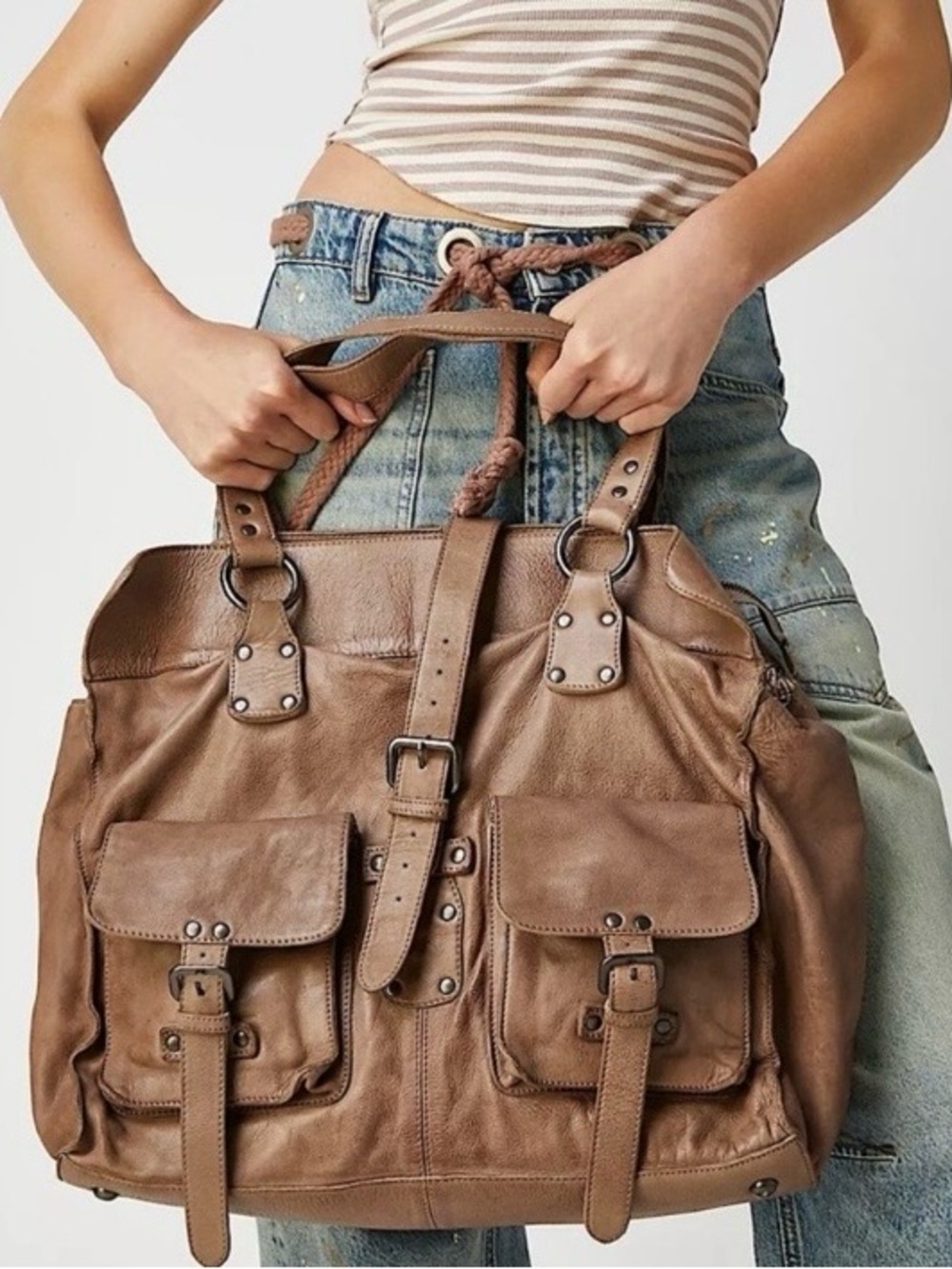 Free People We the Free Minas Messenger bag Smoke Brown